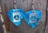 CLEARANCE Peace Sign Cut Out Charm Guitar Pick Earrings - Pick Your Color