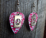 CLEARANCE Peace Sign Cut Out Charm Guitar Pick Earrings - Pick Your Color