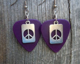 CLEARANCE Peace Sign Cut Out Charm Guitar Pick Earrings - Pick Your Color