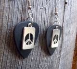 CLEARANCE Peace Sign Cut Out Charm Guitar Pick Earrings - Pick Your Color