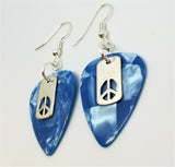 CLEARANCE Small Peace Sign Cut Out Charm Guitar Pick Earrings - Pick Your Color
