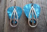 Tear Drop Shaped Peace Sign Charm Guitar Pick Earrings - Pick Your Color