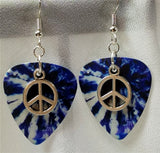 CLEARANCE Small Peace Sign Charm Guitar Pick Earrings - Pick Your Color