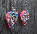 CLEARANCE Zebra Peace Sign Charm Guitar Pick Earrings - Pick Your Color