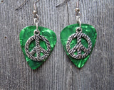 CLEARANCE Zebra Peace Sign Charm Guitar Pick Earrings - Pick Your Color