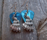 Peacock Charm Guitar Pick Earrings - Pick Your Color