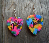 Pick Jesus Guitar Pick Earrings - Pick Your Color