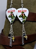 U.S. Army Classic Pin Up Girl with Silver Charm and Swarovski Crystal Dangles