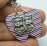 CLEARANCE Police Shield Charm Guitar Pick Earrings - Pick Your Color