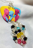 Pride Love Guitar Pick Earrings with Swarovski Crystal Dangles