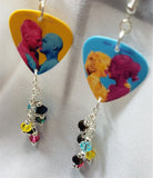 Pride Love Guitar Pick Earrings with Swarovski Crystal Dangles