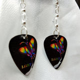 Pride Rainbow LGBT Butterfly Guitar Pick Earrings with Clear Swarovski Crystals