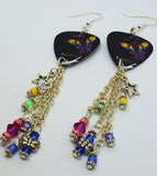 Pride Rainbow Butterfly Dangling Guitar Pick Earrings with Dangles