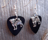 Pug Dog Charm Guitar Pick Earrings - Pick Your Color