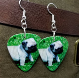 Adorable Pug Puppy Guitar Pick Earrings