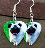 Pug Guitar Pick Earrings with Surgical Steel Earwires
