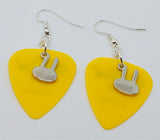 CLEARANCE Bunny Head Charm Guitar Pick Earrings - Pick Your Color