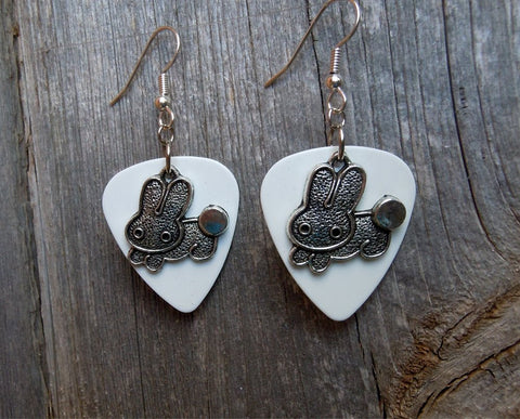 CLEARANCE Bunny Charm Guitar Pick Earrings - Pick Your Color