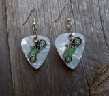 CLEARANCE Green Retro Race Car Charm Guitar Pick Earrings - Pick Your Color