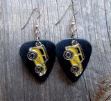 CLEARANCE Yellow Retro Car Charm Guitar Pick Earrings - Pick Your Color