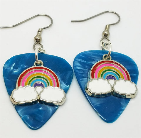 CLEARANCE Colored Rainbow Charm Guitar Pick Earrings - Pick Your Color