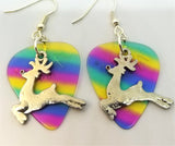 CLEARANCE Reindeer Charm Guitar Pick Earrings - Pick Your Color