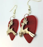 CLEARANCE Reindeer Charm Guitar Pick Earrings - Pick Your Color