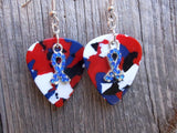 CLEARANCE Blue Rhinestone Charm Guitar Pick Earrings - Pick Your Color