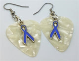 CLEARANCE Periwinkle Ribbon Charm Guitar Pick Earrings - Pick Your Color