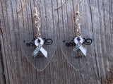 CLEARANCE White Survivor Ribbon Charm Guitar Pick Earrings - Pick Your Color