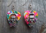 CLEARANCE Robot Girl Charm Guitar Pick Earrings - Pick Your Color