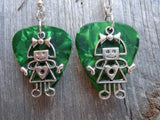 CLEARANCE Robot Girl Charm Guitar Pick Earrings - Pick Your Color