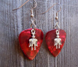 CLEARANCE Robot Charm Guitar Pick Earrings - Pick Your Color