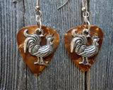 CLEARANCE Rooster Charm Guitar Pick Earrings - Pick Your Color