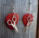 CLEARANCE Scissor Charm Guitar Pick Earrings - Pick Your Color