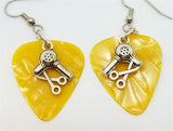 CLEARANCE Hair Dryer and Scissor Charm Guitar Pick Earrings - Pick Your Color