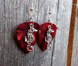 Seahorse Charm Guitar Pick Earrings - Pick Your Color
