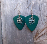 CLEARANCE Shamrock Outline Charm Guitar Pick Earrings - Pick Your Color