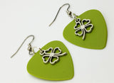 CLEARANCE Shamrock Outline Charm Guitar Pick Earrings - Pick Your Color