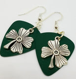 Large Shamrock Charm Guitar Pick Earrings - Pick Your Color
