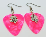 Small Shamrock Charm Guitar Pick Earrings - Pick Your Color
