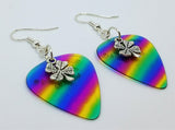 Small Shamrock Charm Guitar Pick Earrings - Pick Your Color