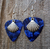 CLEARANCE Seashell Charm Guitar Pick Earrings - Pick Your Color