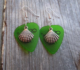 CLEARANCE Seashell Charm Guitar Pick Earrings - Pick Your Color