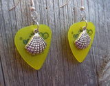 CLEARANCE Seashell Charm Guitar Pick Earrings - Pick Your Color