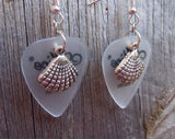 CLEARANCE Seashell Charm Guitar Pick Earrings - Pick Your Color