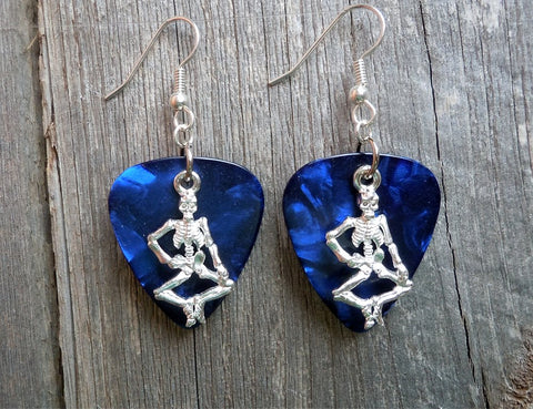 CLEARANCE Dancing Skeleton Guitar Pick Earrings - Pick Your Color
