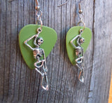 CLEARANCE Hanging Skeleton Guitar Pick Earrings - Pick Your Color