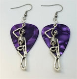 CLEARANCE Hanging Skeleton Guitar Pick Earrings - Pick Your Color