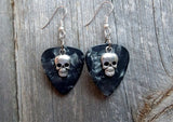 CLEARANCE Small Skull Charm Guitar Pick Earrings - Pick Your Color